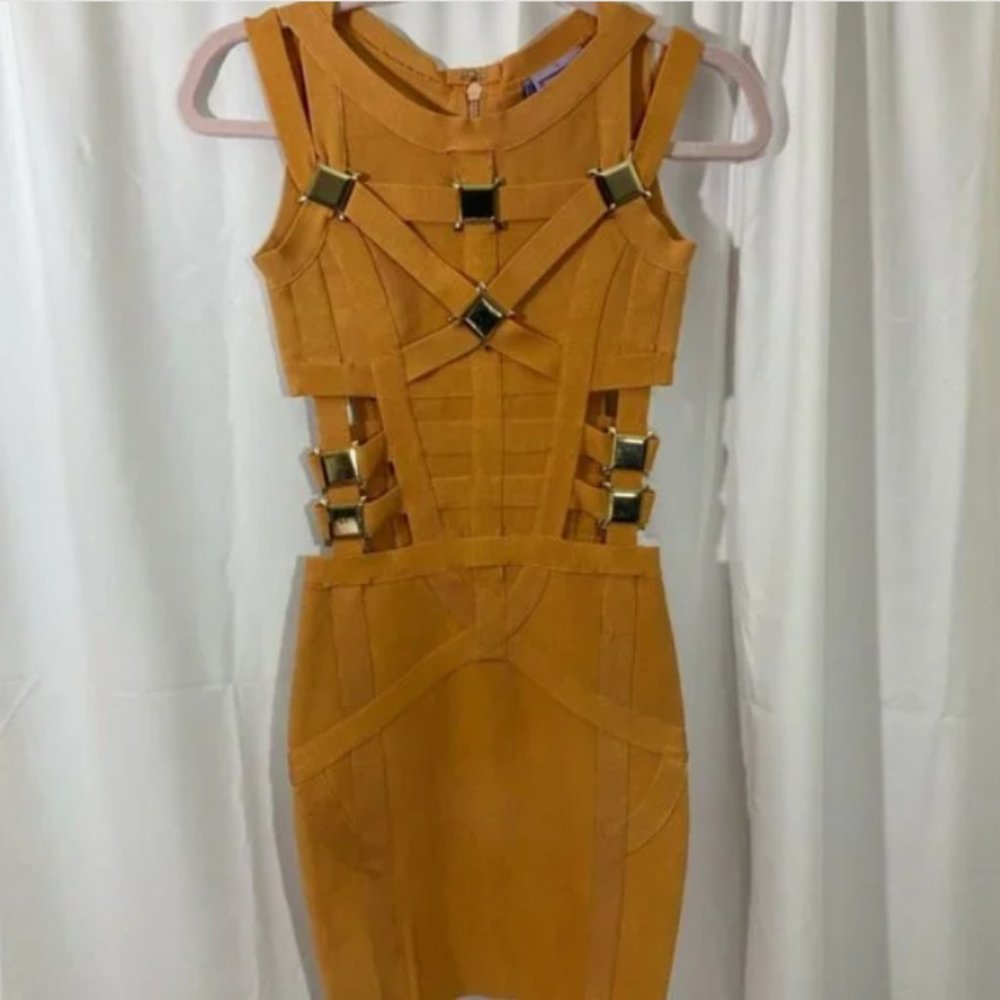 Amazing Herve Leger dress gold hardware size small - Picture 1 of 5